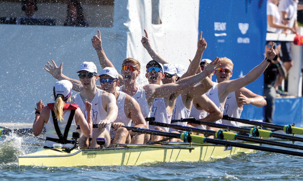 University rowers demonstrating the tradition of academic excellence and competitive rowing.